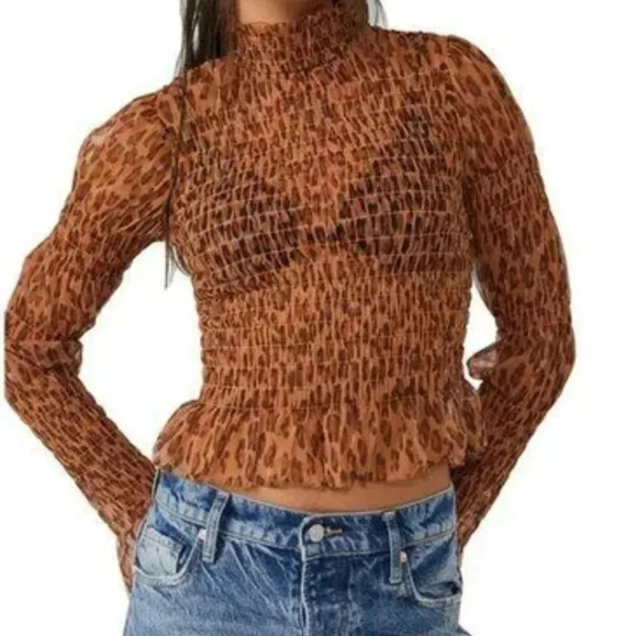 FREE PEOPLE Hello There Top / Leopard Combo NWT Size XS - Picture 3 of 12
